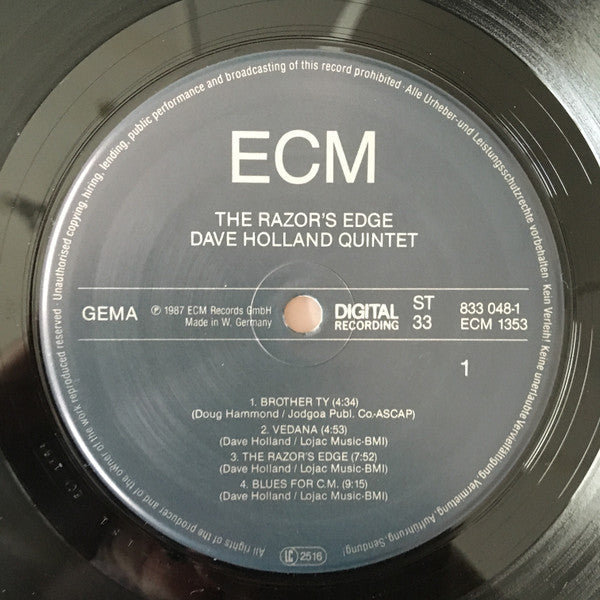 Dave Holland Quintet - The Razor's Edge (Vinyl, LP, Album) Very Good Plus (VG+) / Very Good Plus (VG+)
