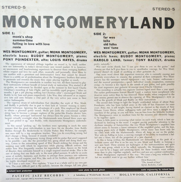 Monk Montgomery - Montgomeryland (Vinyl, LP, Album, Reissue)