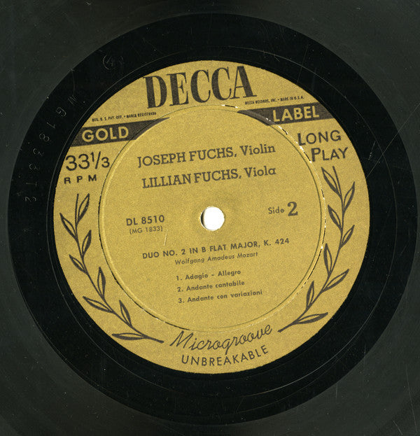 Bohuslav Martinů - Three Madrigals For Violin And Viola / Duo No.2 In B Flat Major For Violin And Viola, K. 424 (Vinyl, LP, Mono) Very Good (VG) / Very Good Plus (VG+)