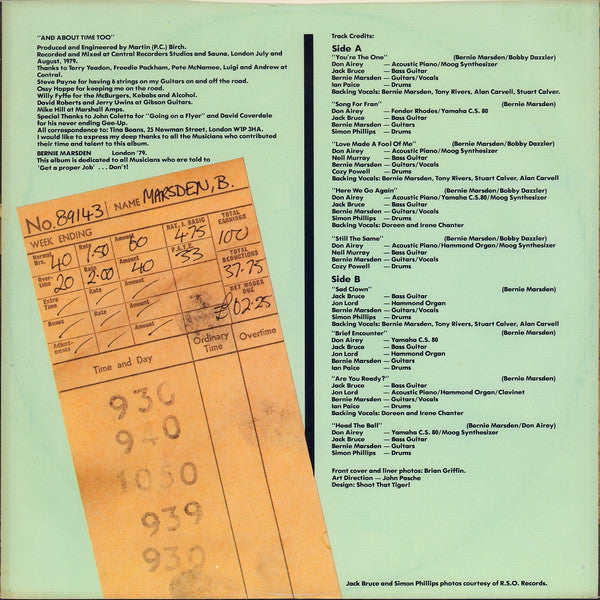 Bernie Marsden - And About Time Too (Vinyl, LP, Album, Stereo)