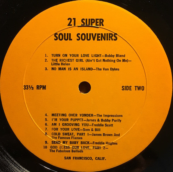 Various - 21 Super Soul Souvenirs (Vinyl, LP, Compilation, Stereo) Very Good (VG) / Good Plus (G+)