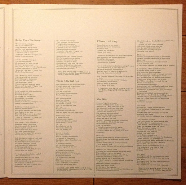 Bob Dylan - Hard Rain (Vinyl, LP, Album) Very Good (VG) / Good Plus (G+)