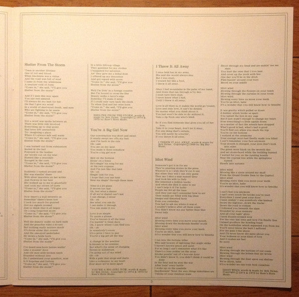 Bob Dylan - Hard Rain (Vinyl, LP, Album)