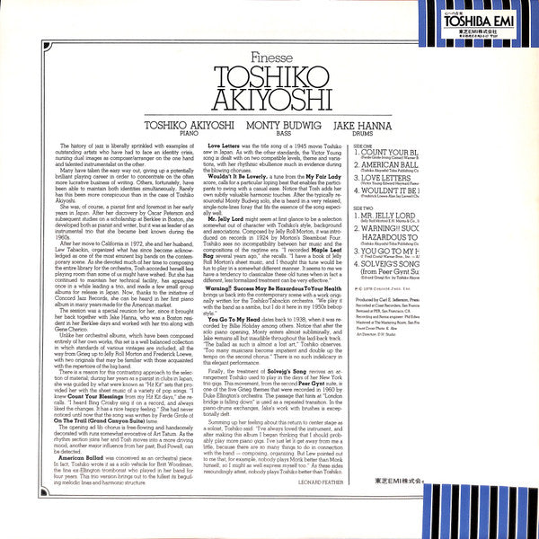 Toshiko Akiyoshi - Finesse (Vinyl, LP, Album, Stereo)