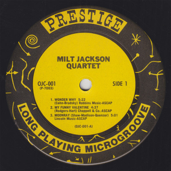 Milt Jackson - Milt Jackson Quartet (Vinyl, LP, Album, Reissue, Mono) Very Good (VG) / Very Good Plus (VG+)