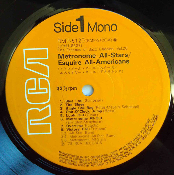 Various - Metronome All-Stars - Esquire All-Americans (Vinyl, LP, Mono) Very Good Plus (VG+) / Very Good Plus (VG+)