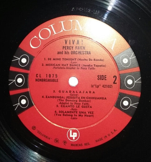 Percy Faith & His Orchestra - Viva! The Music Of Mexico (Vinyl, LP, Album, Mono) Very Good Plus (VG+) / Very Good Plus (VG+)