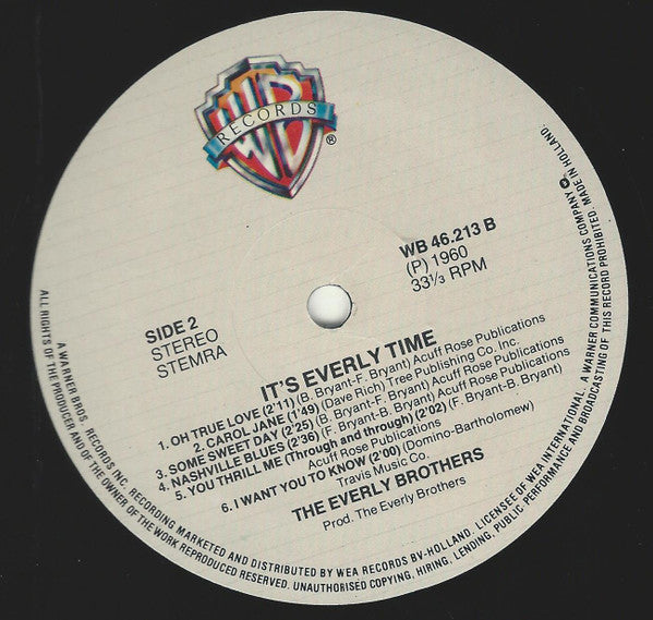 Everly Brothers - It's Everly Time! (Vinyl, LP, Album, Reissue, Stereo) Very Good Plus (VG+) / Very Good (VG)