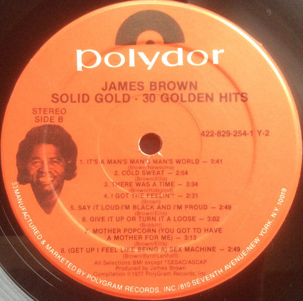 James Brown - Solid Gold (30 Golden Hits - 21 Golden Years) (2xVinyl, LP, Compilation, Reissue, Remastered, Stereo, Mono) Very Good (VG) / Very Good (VG)