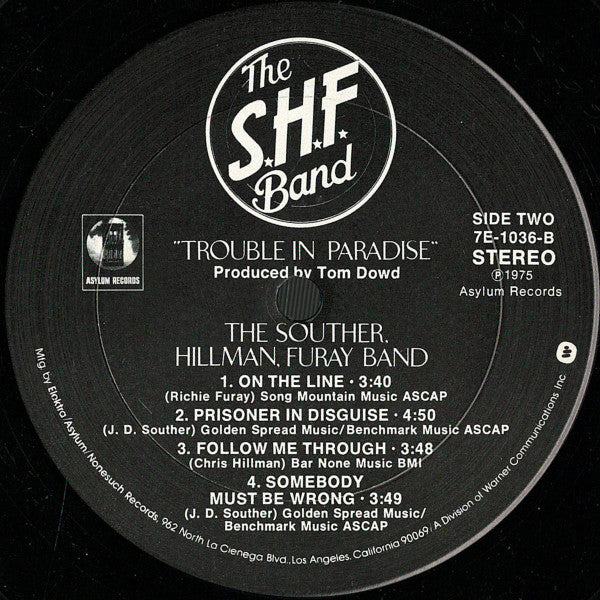 The Souther-Hillman-Furay Band - Trouble In Paradise (Vinyl, LP, Al...