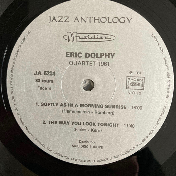 Eric Dolphy - Quartet 1961 (Vinyl, LP, Reissue) Very Good Plus (VG+) / Good Plus (G+)