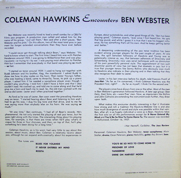 Coleman Hawkins - Coleman Hawkins Encounters Ben Webster (Vinyl, LP...