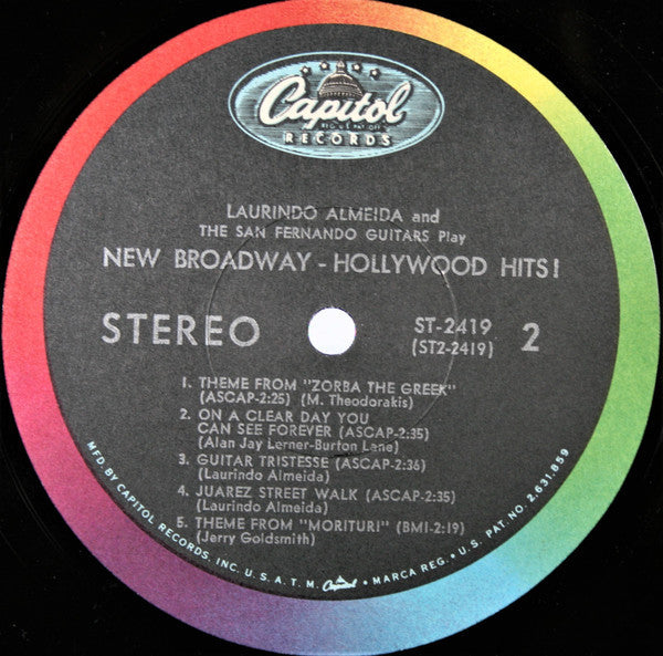 Laurindo Almeida - New Broadway-Hollywood Hits (Vinyl, LP, Album, Stereo) Good Plus (G+) / Very Good (VG)