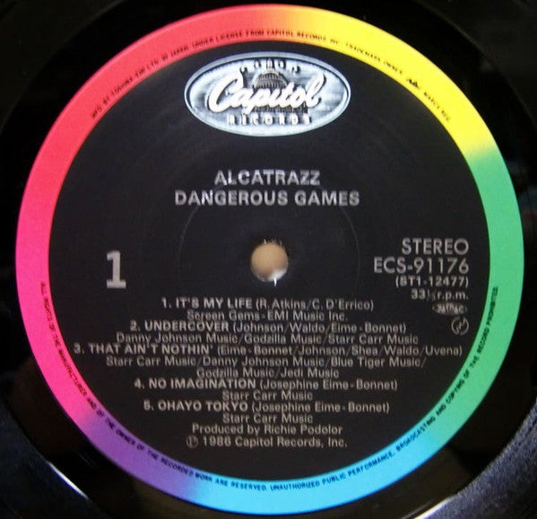 Alcatrazz - Dangerous Games (Vinyl, LP, Album) Very Good Plus (VG+) / Very Good Plus (VG+)