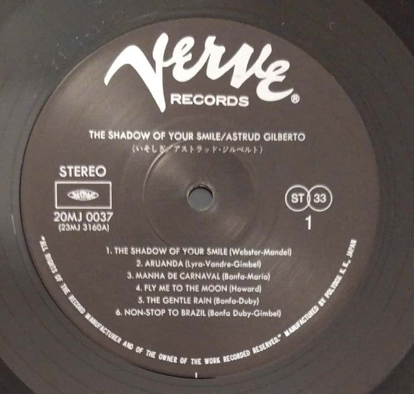 Astrud Gilberto - The Shadow Of Your Smile (Vinyl, LP, Album, Reissue, Stereo) Very Good Plus (VG+) / Very Good (VG)