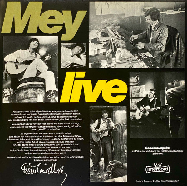 Reinhard Mey - Live (2xVinyl, LP, Album) Very Good Plus (VG+) / Very Good (VG)