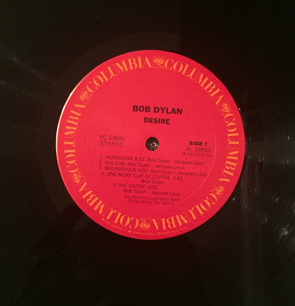 Bob Dylan - Desire (Vinyl, LP, Album, Stereo) Very Good Plus (VG+) / Very Good (VG)