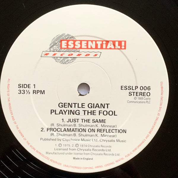 Gentle Giant - Playing The Fool (2xVinyl, LP, Album, Reissue) Very Good (VG) / Very Good (VG)