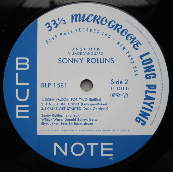 Sonny Rollins - A Night At The "Village Vanguard" (Vinyl, LP, Album, Reissue, Mono) Very Good Plus (VG+) / Very Good Plus (VG+)