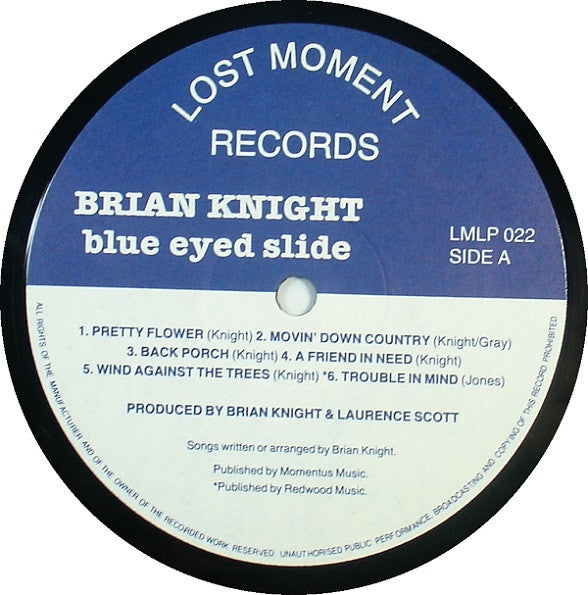 Brian Knight - Blue Eyed Slide (Vinyl, LP) Very Good Plus (VG+) / Very Good Plus (VG+)