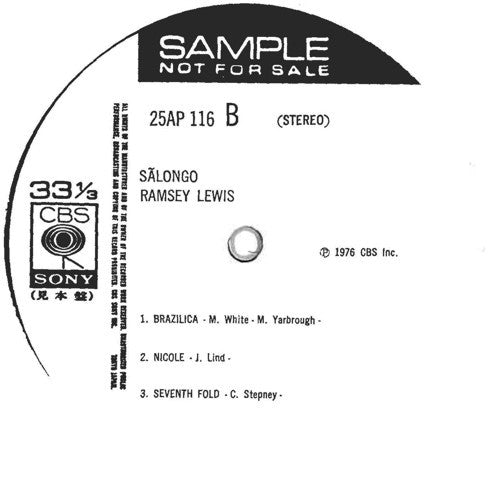 Ramsey Lewis - Sălongo (Vinyl, LP, Album, Promo) Very Good (VG) / Good Plus (G+)