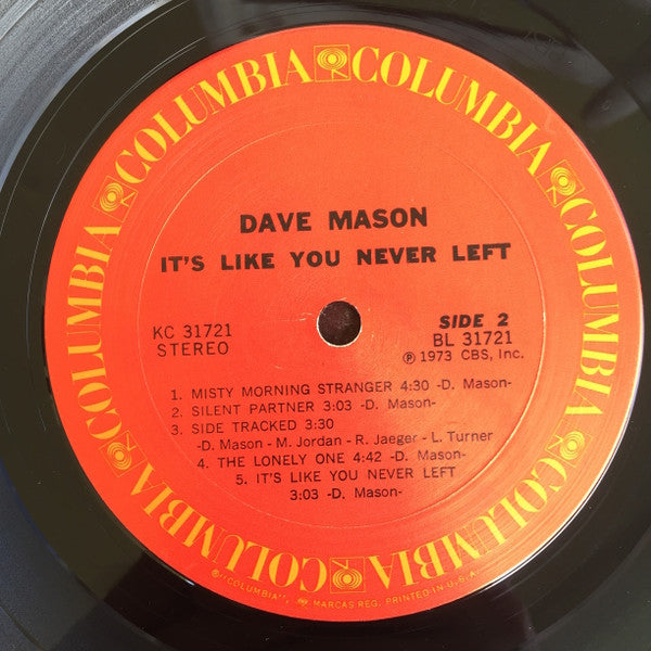 Dave Mason - It's Like You Never Left (Vinyl, LP, Album, Stereo) Very Good (VG) / Very Good (VG)