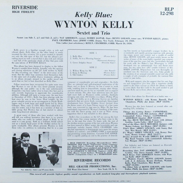 Wynton Kelly - Kelly Blue (Vinyl, LP, Album, Reissue) Very Good Plus (VG+) / Very Good (VG)