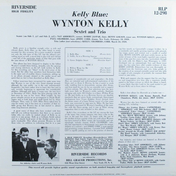 Wynton Kelly - Kelly Blue (Vinyl, LP, Album, Reissue)