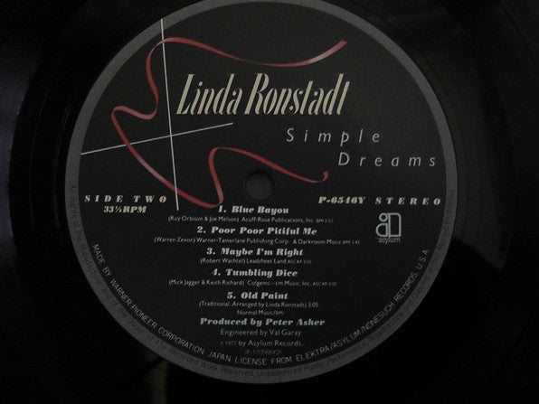 Linda Ronstadt - Simple Dreams (Vinyl, LP, Album, Reissue) Near Mint (NM or M-) / Very Good Plus (VG+)