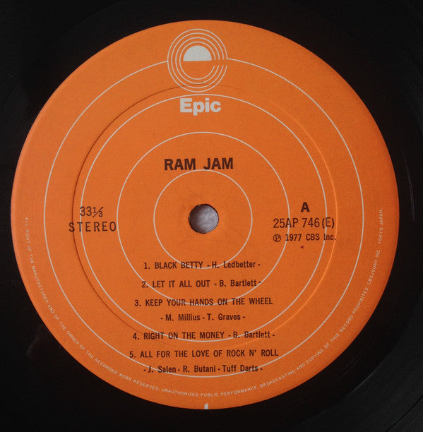 Ram Jam - Ram Jam (Vinyl, LP, Album) Very Good Plus (VG+) / Near Mint (NM or M-)