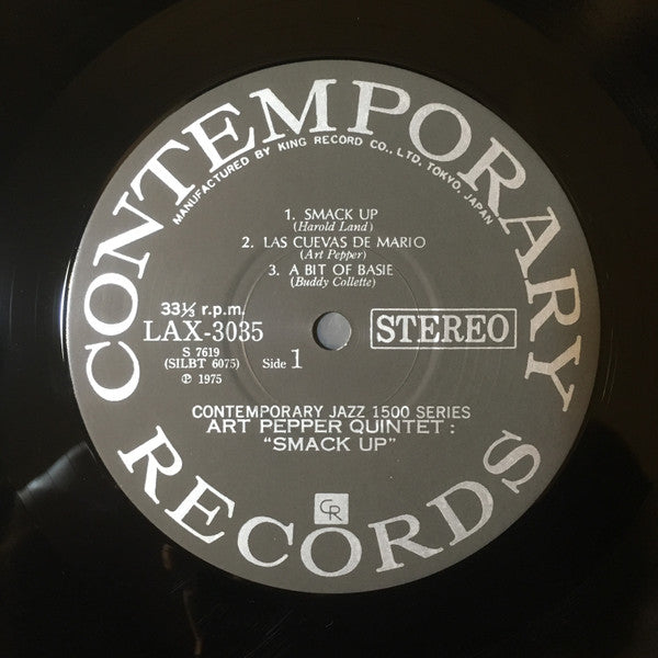 Art Pepper Quintet - Smack Up (Vinyl, LP, Album, Reissue, Stereo) Very Good (VG) / Good Plus (G+)