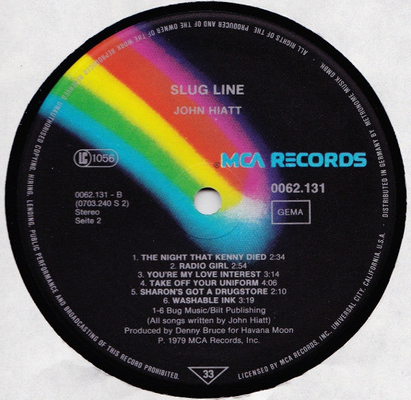 John Hiatt - Slug Line (Vinyl, LP, Album) Very Good (VG) / Very Good (VG)