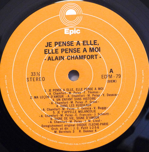 Alain Chamfort - Je Pense A Elle, Elle Pense A Moi... (Vinyl, LP, Album, Compilation, Stereo) Very Good (VG) / Good (G)
