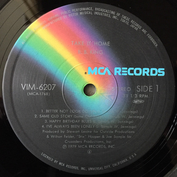 B.B. King - Take It Home (Vinyl, LP, Album, Stereo)