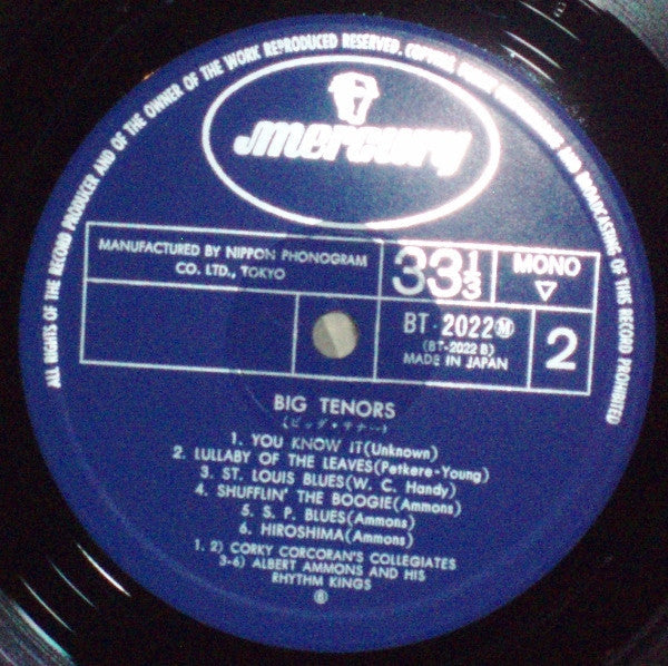 Ben Webster Sextet - Big Tenors (Vinyl, LP, Compilation, Reissue, Mono) Very Good (VG) / Good Plus (G+)