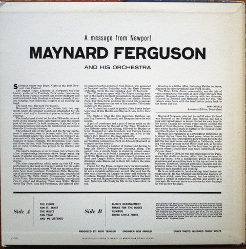 Maynard Ferguson - A Message From Newport (Vinyl, LP, Album) Near Mint (NM or M-) / Very Good Plus (VG+)