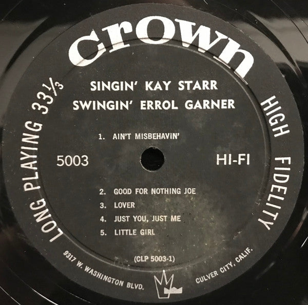 Kay Starr - Singin' Swingin' (Vinyl, LP, Album, Mono) Very Good Plus (VG+) / Fair (F)