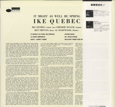 Ike Quebec - It Might As Well Be Spring (Vinyl, LP, Album, Stereo, Reissue) Very Good (VG) / Very Good (VG)