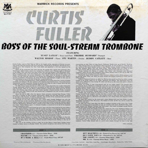 Curtis Fuller - Boss Of The Soul-Stream Trombone (Vinyl, LP, Album) Very Good Plus (VG+) / Good (G)
