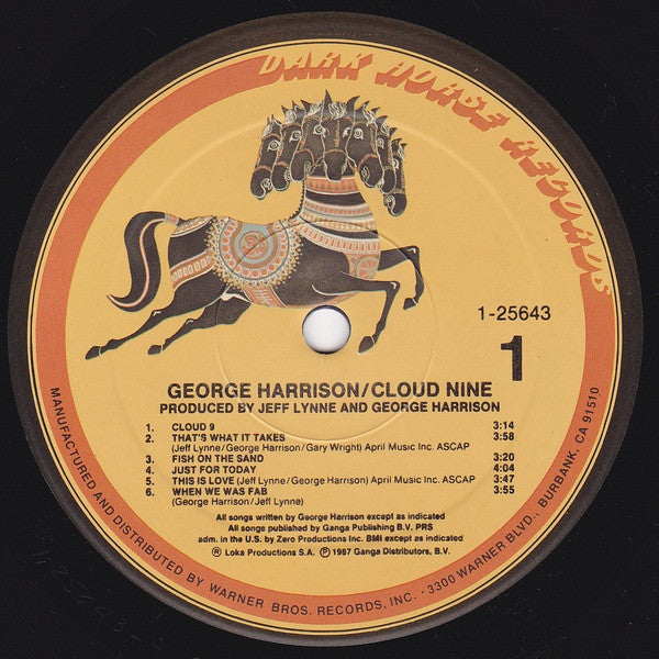 George Harrison - Cloud Nine (Vinyl, LP, Album, Stereo) Very Good Plus (VG+) / Very Good Plus (VG+)