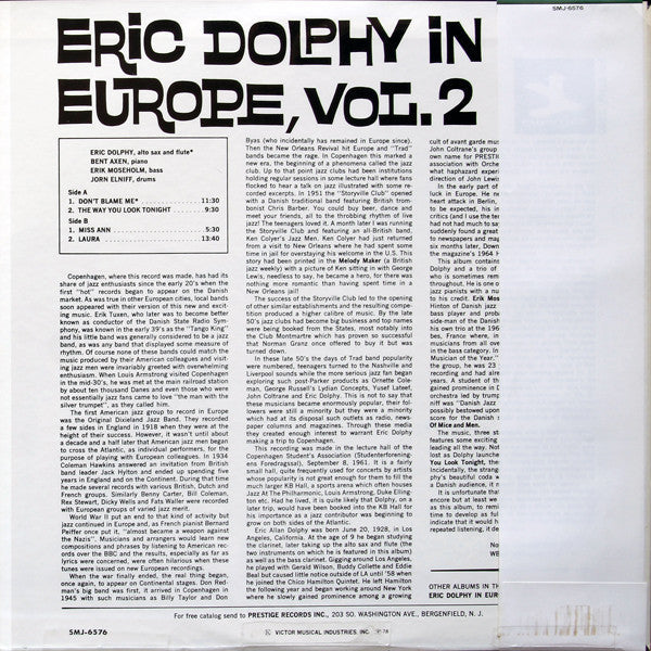 Eric Dolphy - In Europe, Vol. 2 (Vinyl, LP, Album, Reissue, Stereo) Near Mint (NM or M-) / Very Good (VG)
