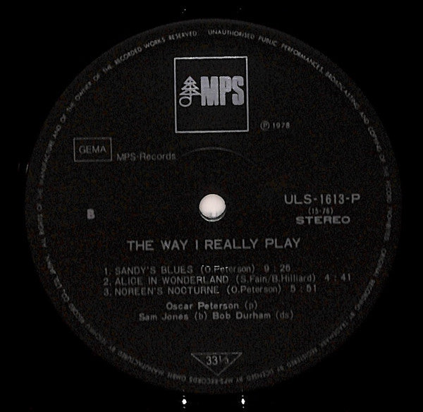 Oscar Peterson - The Way I Really Play (Vinyl, LP, Album) Very Good Plus (VG+) / Very Good Plus (VG+)