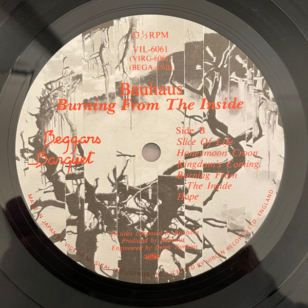 Bauhaus - Burning From The Inside (Vinyl, LP, Album) Near Mint (NM or M-) / Very Good Plus (VG+)