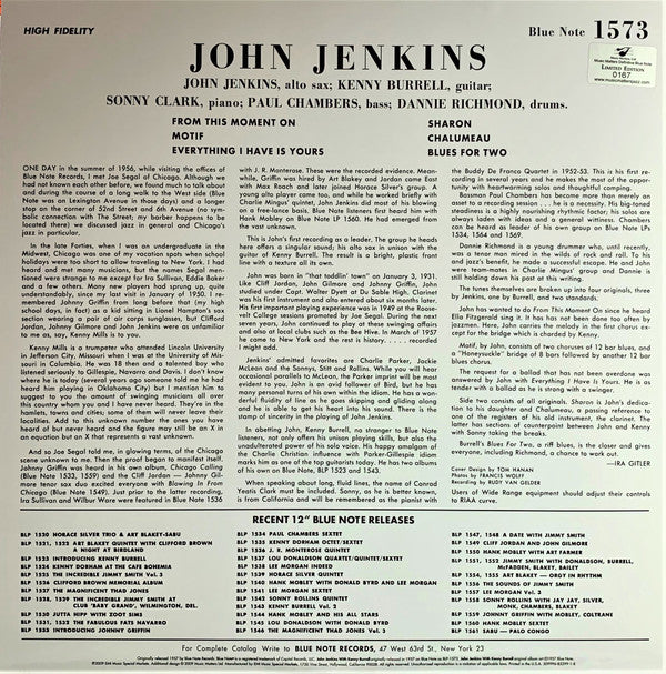John Jenkins (2) - John Jenkins With Kenny Burrell (2xVinyl, LP, 45 RPM, Album, Limited Edition, Numbered, Reissue, Remastered, Mono) Good Plus (G+) / Near Mint (NM or M-)