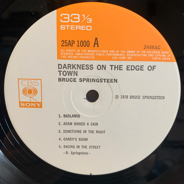 Bruce Springsteen - Darkness On The Edge Of Town (Vinyl, LP, Album, Stereo) Very Good Plus (VG+) / Very Good Plus (VG+)