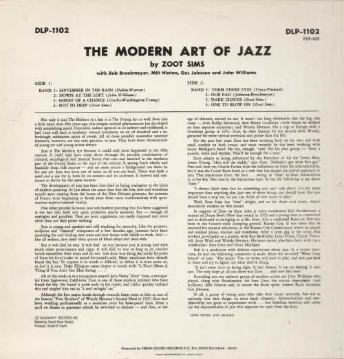 Zoot Sims - The Modern Art Of Jazz (Vinyl, LP, Album, Reissue) Very Good (VG) / Very Good (VG)