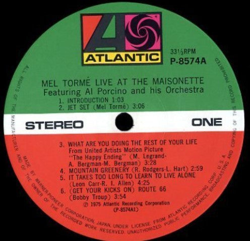 Mel Tormé - Live At The Maisonette (Vinyl, LP, Album) Very Good (VG) / Very Good (VG)