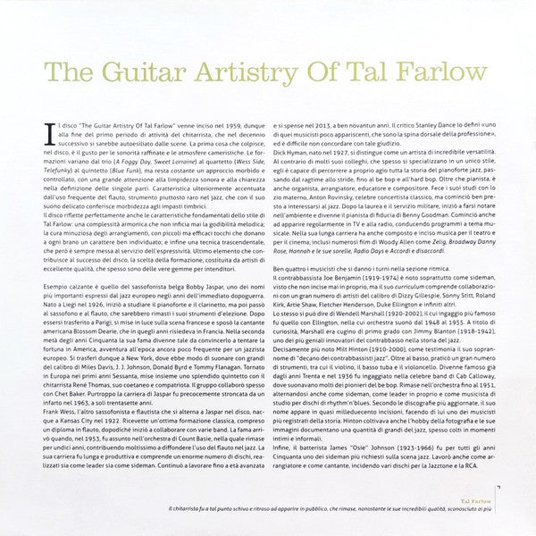 Tal Farlow - The Guitar Artistry Of Tal Farlow (Vinyl, LP, Album, Reissue, Stereo) Very Good Plus (VG+) / Very Good Plus (VG+)