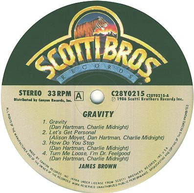 James Brown - Gravity (Vinyl, LP, Album, Stereo) Very Good Plus (VG+) / Very Good (VG)