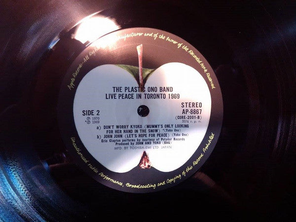 The Plastic Ono Band - Live Peace In Toronto 1969 (Vinyl, LP, Album, Reissue) Very Good Plus (VG+) / Very Good (VG)